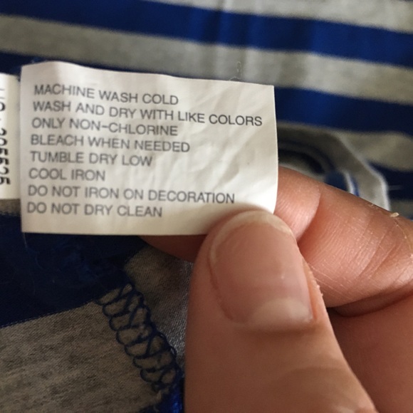 Blue/grey striped stretch T-shirt - Picture 2 of 4